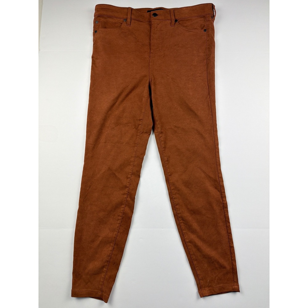 Liverpool Los Angeles Gia Glider Rust Faux Suede Ankle Skinny Pants Womens 14/32